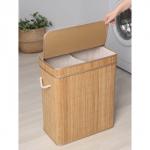 Корзина для белья Доляна «Кантри», с крышкой, 46?26?55 см, бежевая