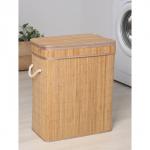 Корзина для белья Доляна «Кантри», с крышкой, 46?26?55 см, бежевая