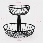 Фруктовница Доляна «Эстетика», 33?33?30.5 см, чёрная