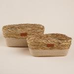 Корзины для хранения SL Home, плетёные, ручной работы, 2 шт., 28?18?10 см, 30?20?12 см