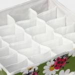 Органайзер для хранения белья Доляна «Божьи коровки», 24 ячейки, 30?33?10 см, зелёный