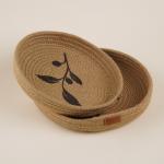 Корзины для хранения SL Home «Олива», плетёные, ручной работы, 2 шт., 25?25?3 см, 30?30?4 см, коричневые