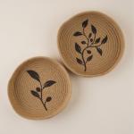 Корзины для хранения SL Home «Олива», плетёные, ручной работы, 2 шт., 25?25?3 см, 30?30?4 см, коричневые