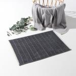 Коврик махровый «Этель» Lines, 50?70 см, хлопок 100%, тёмно-серый