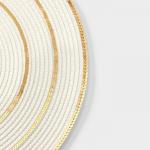 Салфетки сервировочные на стол Доляна, 4 шт., d=38 см, белые с золотым узором