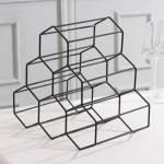 Подставка для бутылок Доляна «Соты», 28.5?27.4?21 см, чёрная