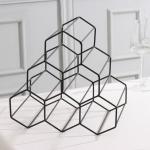 Подставка для бутылок Доляна «Соты», 28.5?27.4?21 см, чёрная