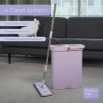 *Швабра с отжимом и ведром Future Alp 4 clean system, высота швабры 140 см, 3 профессиональные насадки