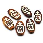 Бусина Дзи "Нектарный сосуд изобилия" из агата матового бочонок 22*40мм, 1 бусина