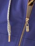 Худи на молнии из премиального футера с золотистой фурнитурой