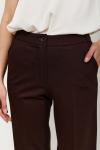 Брюки на высокой посадке зауженные, на резинке «Трикотаж» коричневые