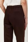 Брюки на высокой посадке зауженные, на резинке «Трикотаж» коричневые