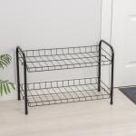 Этажерка для обуви разборная, 2 яруса, 66?28?44 см, чёрная