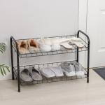 Этажерка для обуви разборная, 2 яруса, 66?28?44 см, чёрная