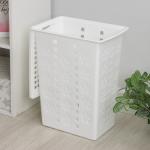 Корзина бельевая «Виолетта», 30 л, 36?26.5?47.5 см, с крышкой, белая