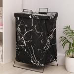 Корзина для белья Доляна «Монро», 40?26?50 см, цвет чёрная