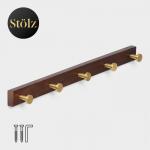 Крючки для полотенец на планке St?lz H?lzern Premiere, 45?3.5?4.2 см, тёмное дерево