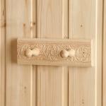 Вешалка для бани и сауны «Русские узоры», 20?2.5?6.5 см, деревянная, настенная, 2 крючка, «Добропаровъ»