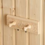 Вешалка для бани и сауны «Русские узоры», 20?2.5?6.5 см, деревянная, настенная, 2 крючка, «Добропаровъ»