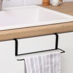 Держатель для полотенец на дверцу Доляна, 3 см, подвесной, 24.5?8.5?7 см, чёрный