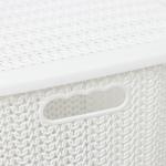 Корзина бельевая «Вязь», 60 л, 44?36?52 см, с крышкой, белая