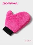 Варежка для уборки Доляна, 22?26 см, 40 г, двухсторонняя, мягкая, микрофибра
