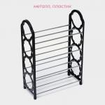 Обувница Доляна, 4 яруса, 42?19?58 см, чёрная