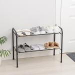 Подставка для обуви, 2 яруса, 65?32?48,5 см, чёрная