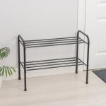 Подставка для обуви, 2 яруса, 65?32?48,5 см, чёрная