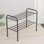 Подставка для обуви, 2 яруса, 65?32?48,5 см, чёрная