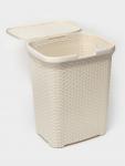 Корзина бельевая, 60 л, 34.6?44.5?56 см, с крышкой, слоновая кость