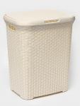 Корзина бельевая, 60 л, 34.6?44.5?56 см, с крышкой, слоновая кость