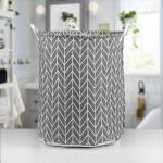Корзина для белья Доляна «Зигзаг», 35?35?45 см, серая