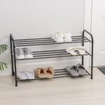 Подставка для обуви, 3 полки, 82.5?32?48.5 см, чёрная