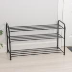 Подставка для обуви, 3 полки, 82.5?32?48.5 см, чёрная