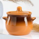 Горшочек для запекания Борисовская керамика «Классика», 650 мл, 12.5?11.5 см, оранжевый