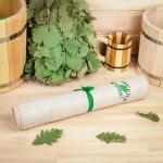 Коврик - лежак для бани и сауны «С лёгким паром», шерсть, полиэстер, белый, «Добропаровъ»