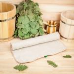 Коврик - лежак для бани и сауны «С лёгким паром», шерсть, полиэстер, белый, «Добропаровъ»