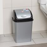 Ведро для мусора «Камелия», 8 л, серебристый перламутр, чёрное