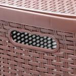 Корзина бельевая «Ротанг», 60 л, 34.6?44.5?56 см, с крышкой, коричневая