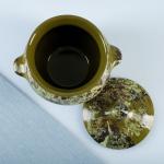 Горшочек для запекания Борисовская керамика «Малахит», 500 мл, 10?10.5 см, зелёный