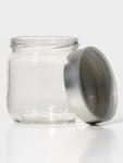 Банка для сыпучих «Вока», 380 мл, с металлической крышкой, стекло, прозрачная