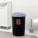 Ведро для мусора IDEA «Эко», 50 л, пластик, чёрное