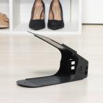 Подставка для хранения обуви регулируемая, 26?10?6 см, чёрная