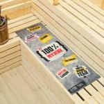 Коврик - лежак для бани и сауны с принтом «100% мужик», 150?50 см, полиэфир 70%, шерсть 30%, «Банная забава»