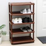 Полка для обуви «Универсал», 5 ярусов, 49.7?30.7?83.7 см, пластик, коричневая