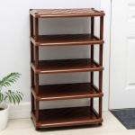 Полка для обуви «Универсал», 5 ярусов, 49.7?30.7?83.7 см, пластик, коричневая