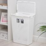 Корзина бельевая с крышкой «Лофт», 50 л, белая