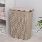 Корзина бельевая с крышкой «Лофт», 50 л, латте