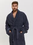 Махровый халат с рукавом покроя реглан унисекс однонитка темно-серый МЗ-26 (32)